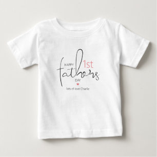 T-shirt Pour Bébé Moderne Happy First Fête des pères Baby