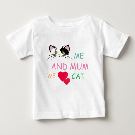 T-SHIRT POUR BÉBÉ MOI ET ADORE CAT (Devant)