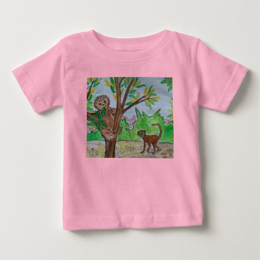 T-shirt Pour Bébé Moine de Sloth et Spider (Devant)