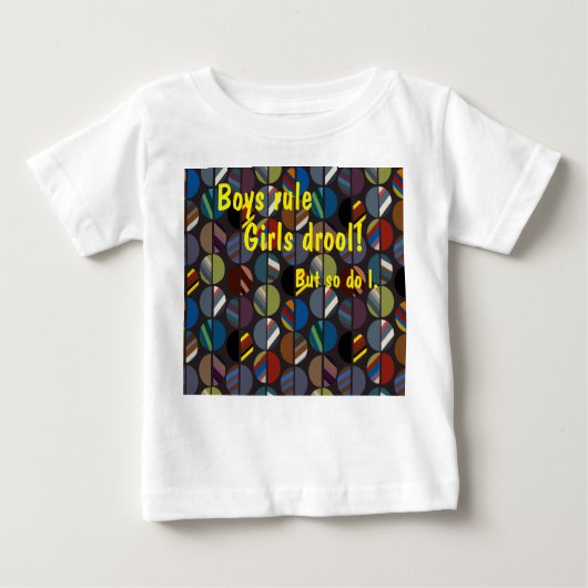 T-shirt Pour Bébé Moitié ovale rayée de la Masculine (Devant)