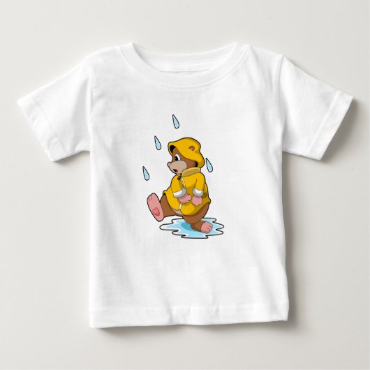 T-shirt Pour Bébé Mole à la pluie avec Raindrops (Devant)