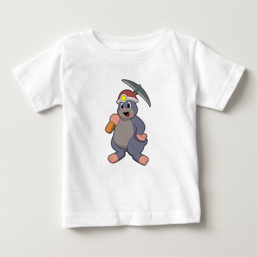 T-shirt Pour Bébé Mole avec Pickaxe (Devant)