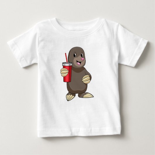 T-shirt Pour Bébé Mole avec tasse à boire (Devant)