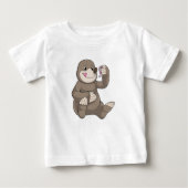 T-shirt Pour Bébé Mole avec ver de terre (Devant)
