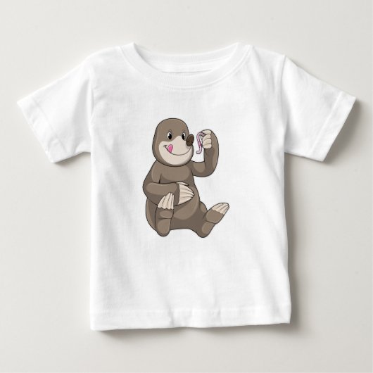 T-shirt Pour Bébé Mole avec ver de terre (Devant)