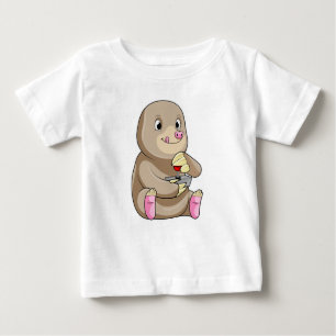 T-shirt Pour Bébé Mole comme joueur avec Joystick