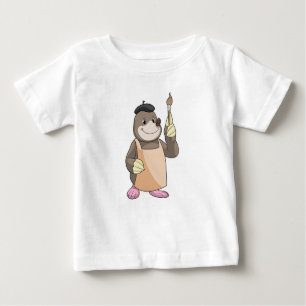 T-shirt Pour Bébé Mole comme Peintre avec pinceau