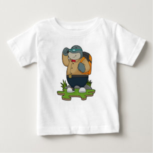 T-shirt Pour Bébé Mole comme randonneur avec sac à dos