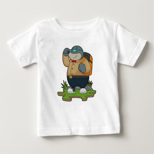 T-shirt Pour Bébé Mole comme randonneur avec sac à dos (Devant)