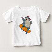 T-shirt Pour Bébé Mole en skate avec skateboard (Devant)