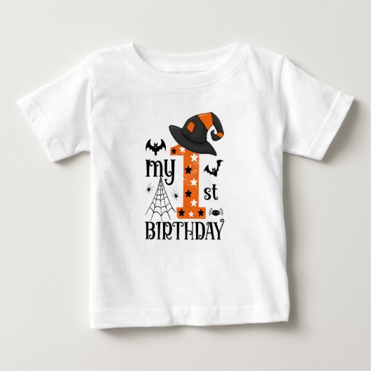T-shirt Pour Bébé Mon 1er anniversaire d'Halloween (Devant)