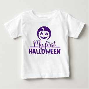 T-shirt Pour Bébé Mon 1er Citrouille d'Halloween effrayant