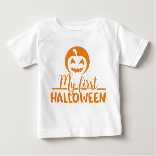 T-shirt Pour Bébé Mon 1er Citrouille orange d'Halloween