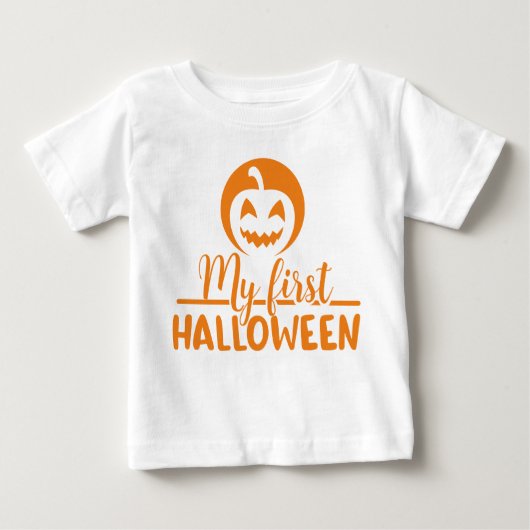 T-shirt Pour Bébé Mon 1er Citrouille orange d'Halloween (Devant)