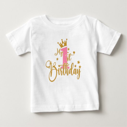 T-shirt Pour Bébé Mon 1er garçon d'anniversaire (Devant)