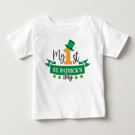 T-shirt Pour Bébé Mon 1er jour Patrick Saint Patrick's Day (Devant)