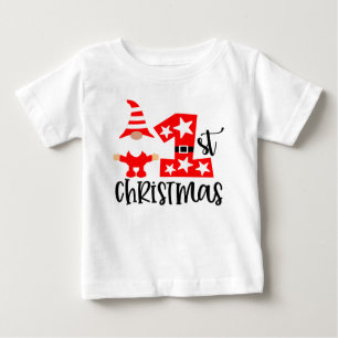 T-shirt Pour Bébé Mon 1er Noël Cute Gnome Santa Moderne