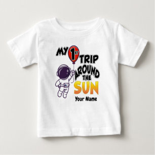 T-shirt Pour Bébé Mon 1Er Voyage Autour Du Soleil
