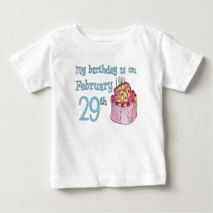 T-shirt Pour Bébé Mon anniversaire est le 29 février