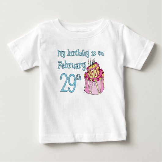 T-shirt Pour Bébé Mon anniversaire est le 29 février (Devant)
