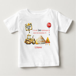 T-shirt Pour Bébé Mon anniversaire & je le creuse ! Zone de construc