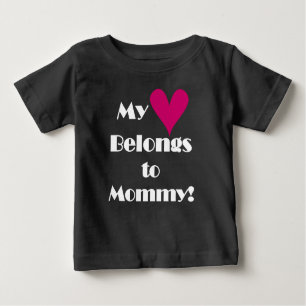 T-shirt Pour Bébé Mon coeur appartient à la maman