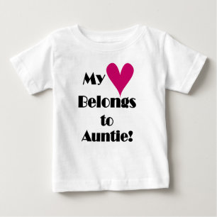 T-shirt Pour Bébé Mon coeur appartient à la tante