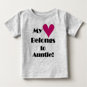 T-shirt Pour Bébé Mon coeur appartient à la tante
