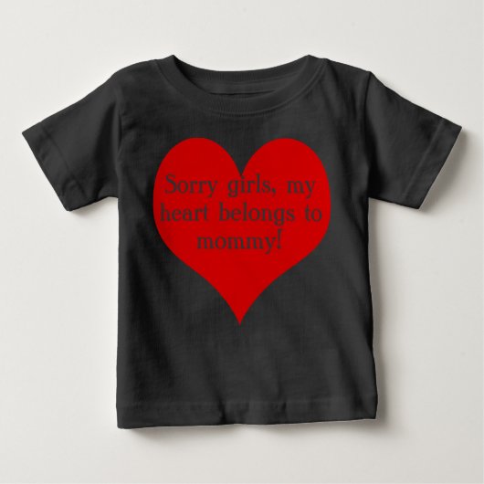 T-shirt Pour Bébé Mon coeur appartient à maman (Devant)