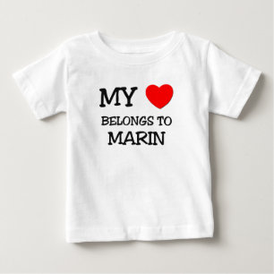 T-shirt Pour Bébé Mon coeur appartient à MARIN