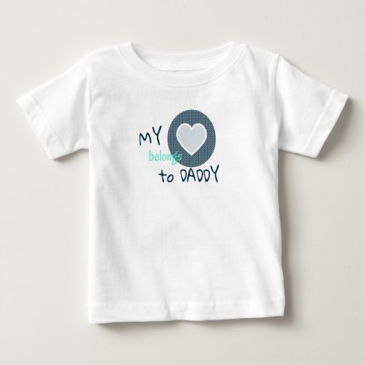 T-shirt Pour Bébé Mon coeur appartient à papa (Devant)