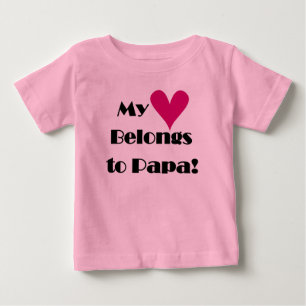 T-shirt Pour Bébé Mon cœur appartient à Papa