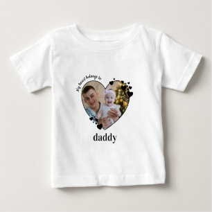 T-shirt Pour Bébé Mon Coeur Appartient À Papa Photo Personnalisée Du