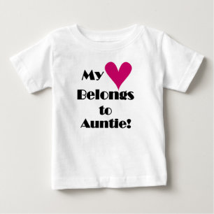 T-shirt Pour Bébé Mon cœur appartient à Tante