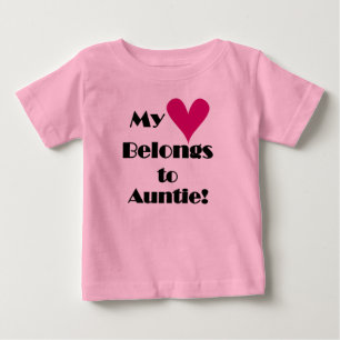 T-shirt Pour Bébé Mon cœur appartient à Tante