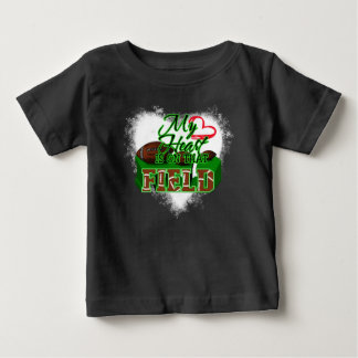 T-shirt Pour Bébé Mon Coeur Est Sur Ce Football De Terrain, Un Don D