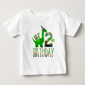T-shirt Pour Bébé Mon deuxième anniversaire Dinosaur Party Baby T-sh