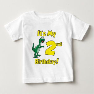 T-shirt Pour Bébé Mon deuxième dinosaure d'anniversaire