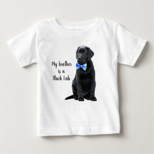T-shirt Pour Bébé Mon frère est Black Lab - Black Labrador Puppy Boy