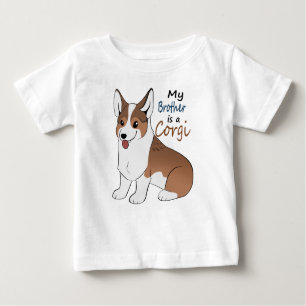 T-shirt Pour Bébé Mon frère est corgi d'un Sabile