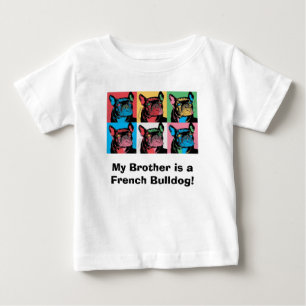 T-shirt Pour Bébé Mon Frère est un Bulldog Français !