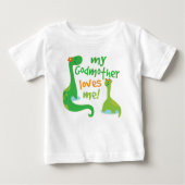 T-shirt Pour Bébé Mon Godmère m'aime Dinosaur Cadeau pour Godson (Devant)