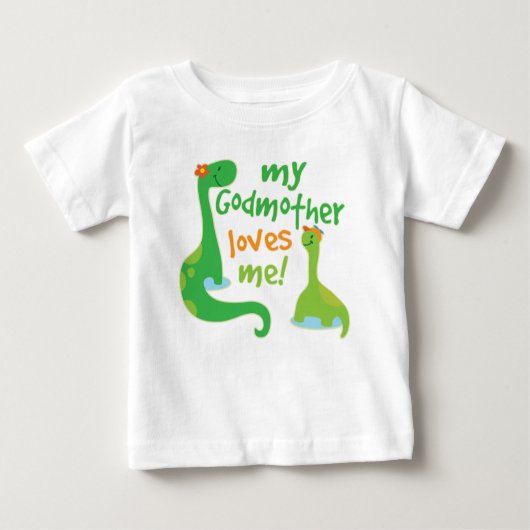 T-shirt Pour Bébé Mon Godmère m'aime Dinosaur Cadeau pour Godson (Devant)