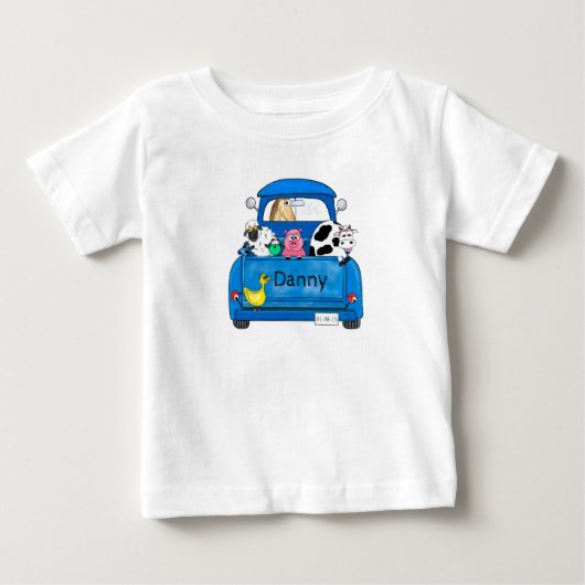 T-shirt Pour Bébé Mon grand camion bleu (Devant)