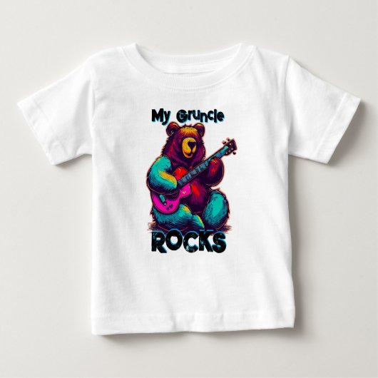 T-shirt Pour Bébé Mon Gruncle Rocks ! Ours coloré (Devant)