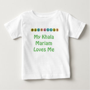 T-shirt Pour Bébé Mon Khala (tante) m'aime (le nom peut être chang