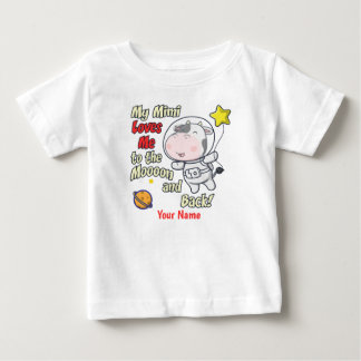 T-shirt Pour Bébé Mon Mimi m'aime l'astronaute de vache