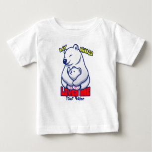 T-shirt Pour Bébé Mon Nana m'aime l'ours polaire