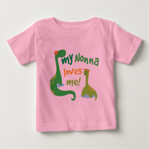 T-shirt Pour Bébé Mon Nonna m'aime dinosaure