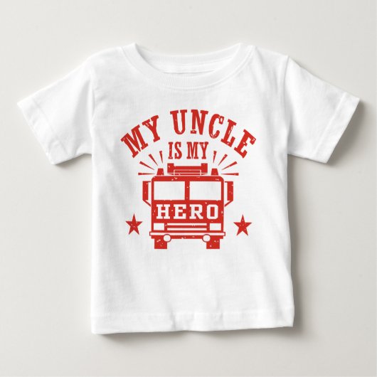 T-shirt Pour Bébé Mon Oncle Est Mon Héros (Devant)